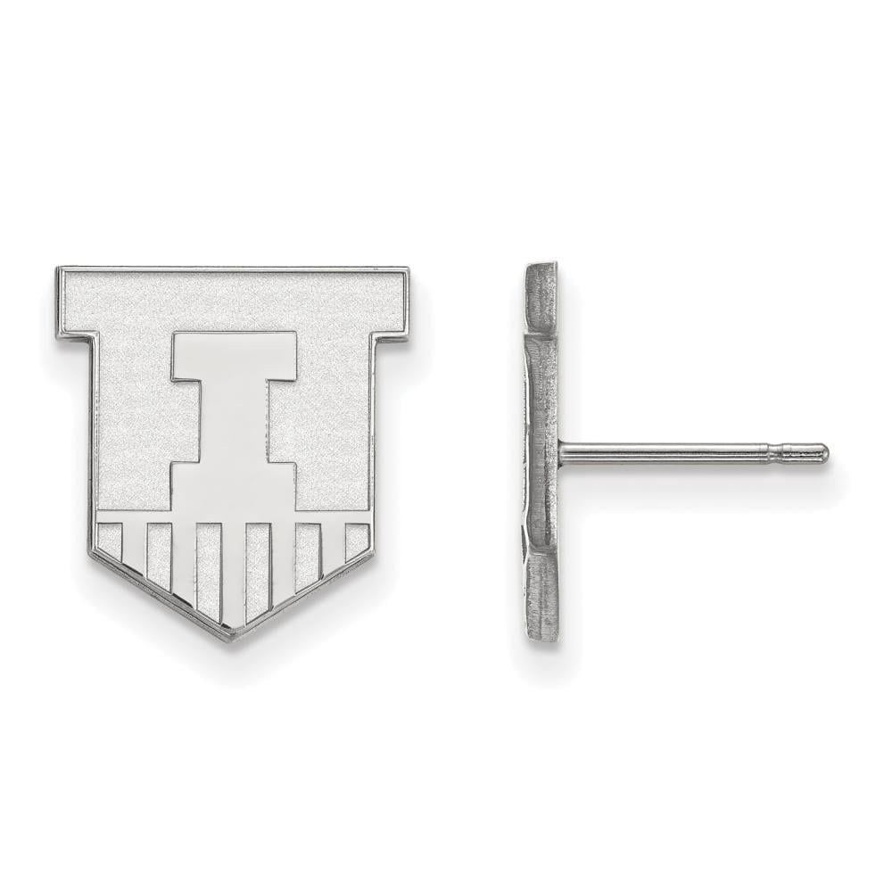 LogoArt Sterling Silver University Of Illinois Small Post Earrings