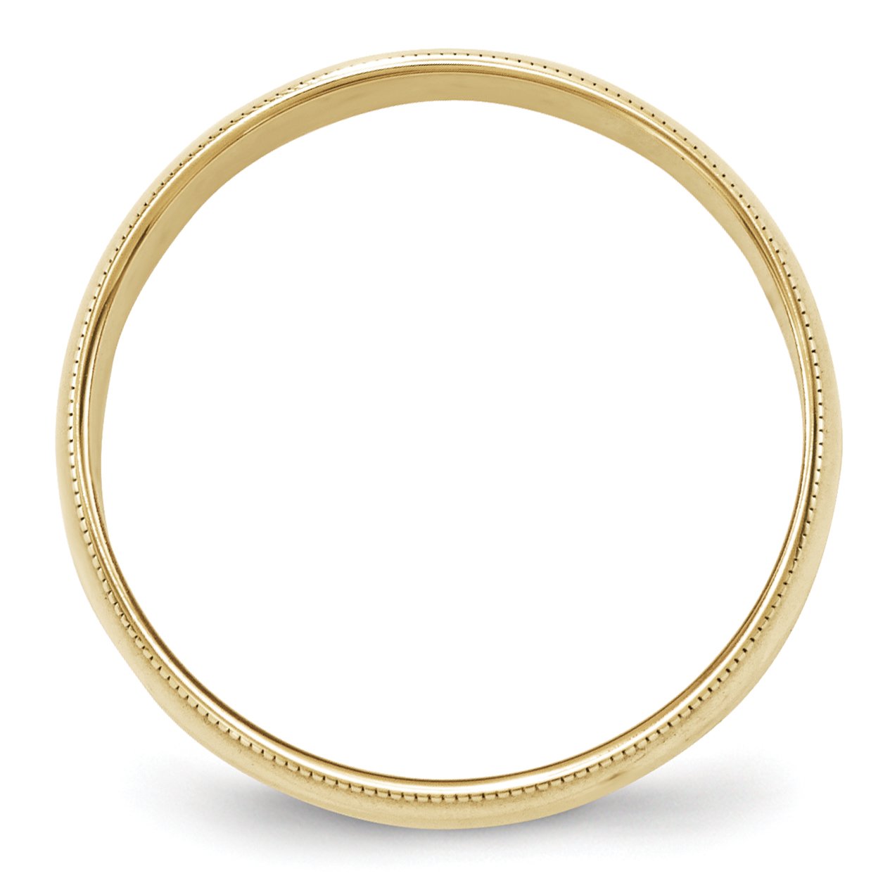 10k Yellow Gold 6mm Lightweight Milgrain Half Round Wedding Band Size 9