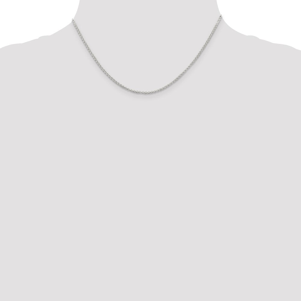 Sterling Silver Rhodium-plated 1.5mm Rolo Chain 16 Inches
