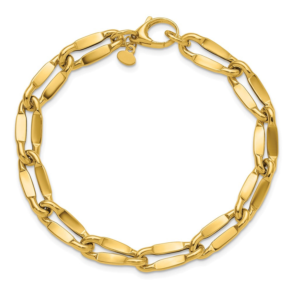 14K Polished Fancy Contoured Link Bracelet