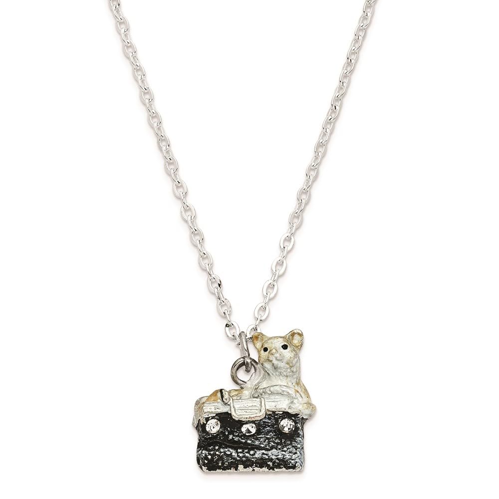 Bejeweled Miss Kitty in Purse Trinket Box with Charm Pendant
