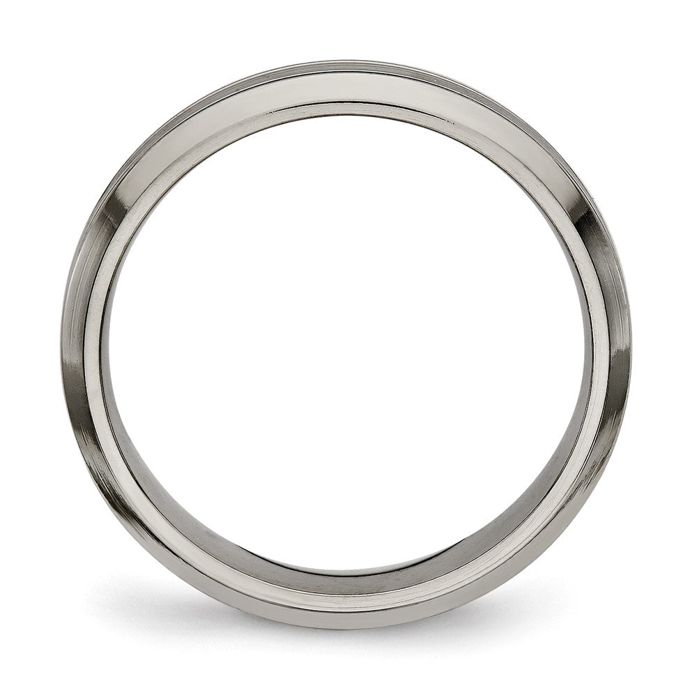 Titanium Polished 3.75mm Grooved Comfort Fit Band Size - 8.5