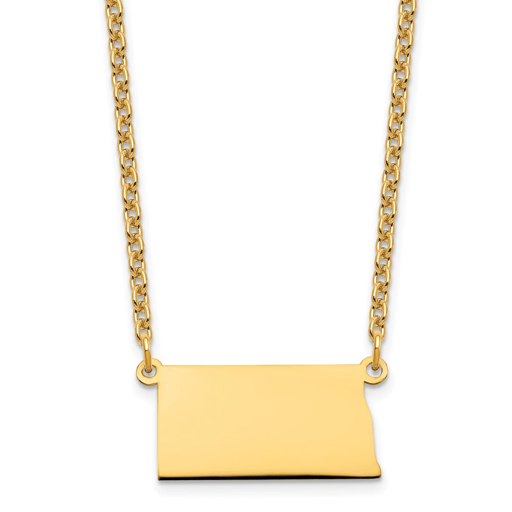 Sterling Silver/Gold-plated North Dakota State Necklace