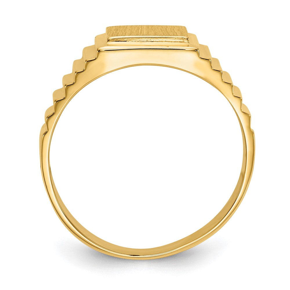 14k 10.0x8.5mm Open Back Men's Signet Ring Size 10