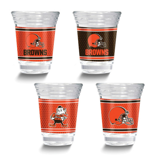NFL Cleveland Browns 4-piece 2 oz. Shot Glass Set