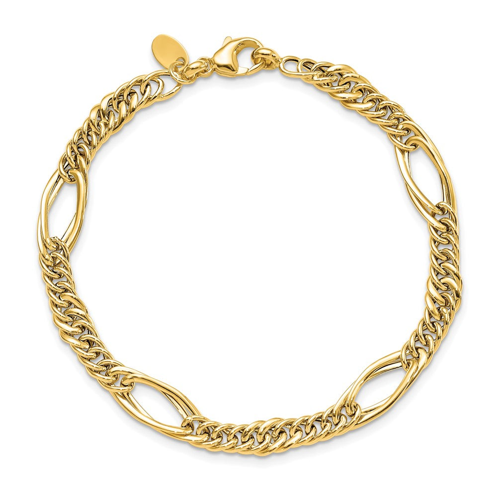 14k Polished Fancy Link Bracelet 7.5  inches