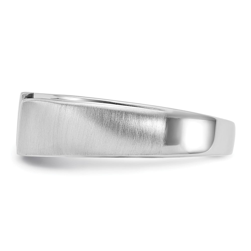 10K White Gold Polished & Brushed Diamond Ring