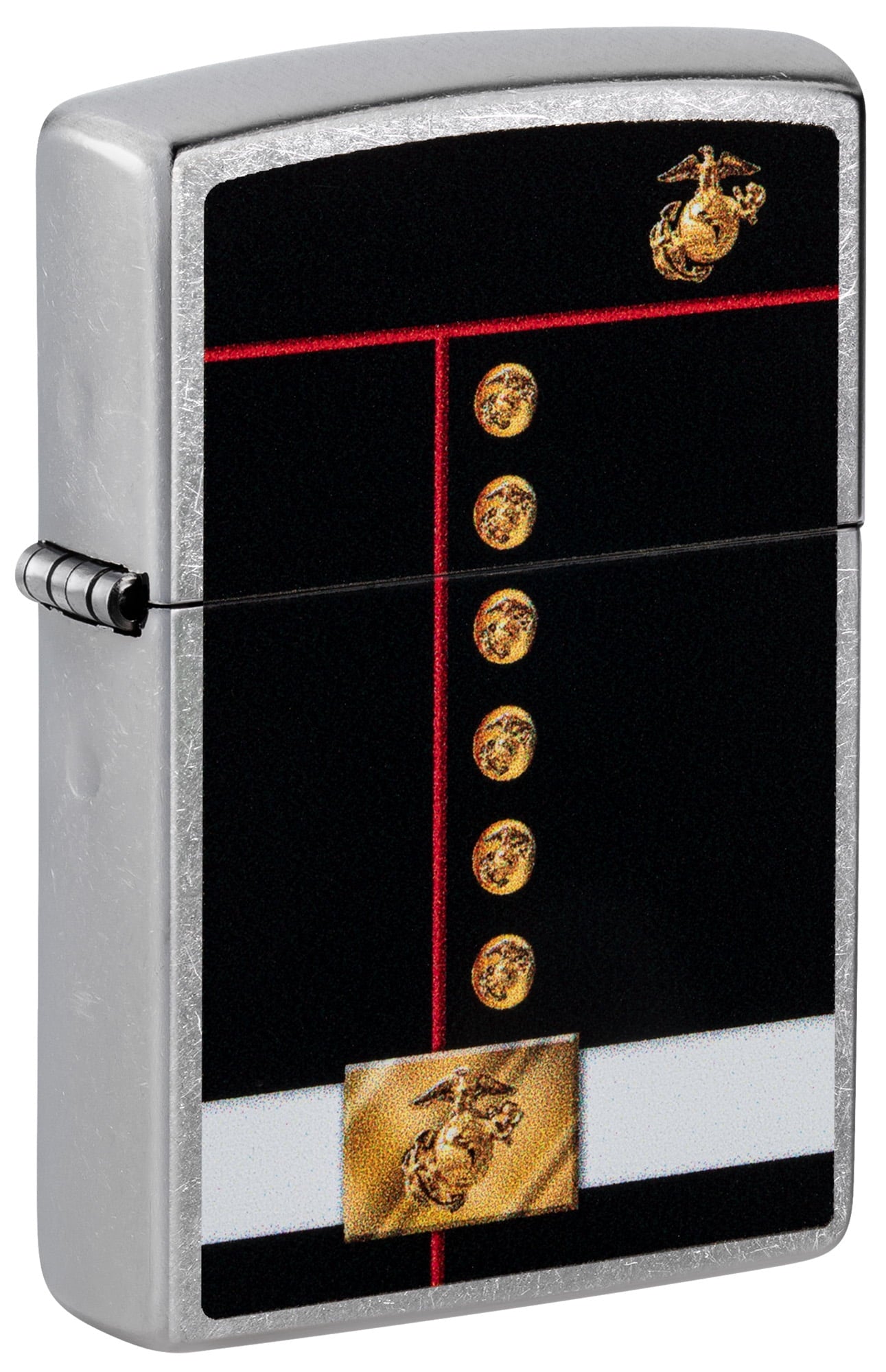 Zippo U.S Marines Corps Dress Blues Street Chrome Pocket Lighter