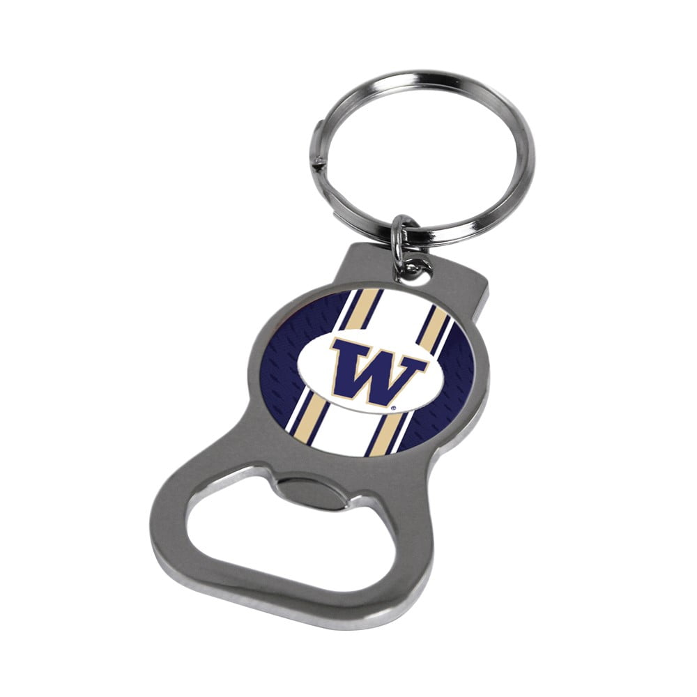 NCAA Univ. of Washington Silver-tone Bottle Opener Key Ring by Rico Industries QGC6442