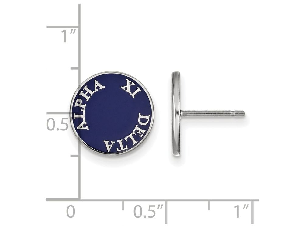 Sterling Silver Official Licensed Greek Sororities Alpha Xi Delta (???) Enameled Post Earrings