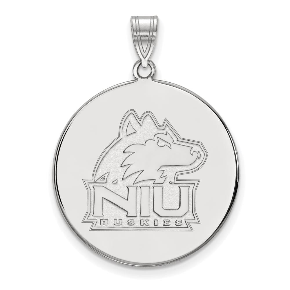 LogoArt Sterling Silver Northern Illinois University XL Disc Pendant Necklace Female Adult