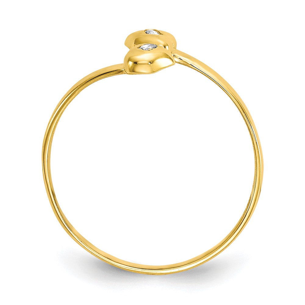 10k CZ Toe Ring Size 3