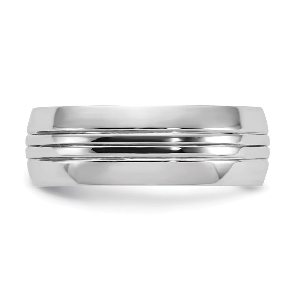 Cobalt Polished Grooved 8mm Band Size - 8
