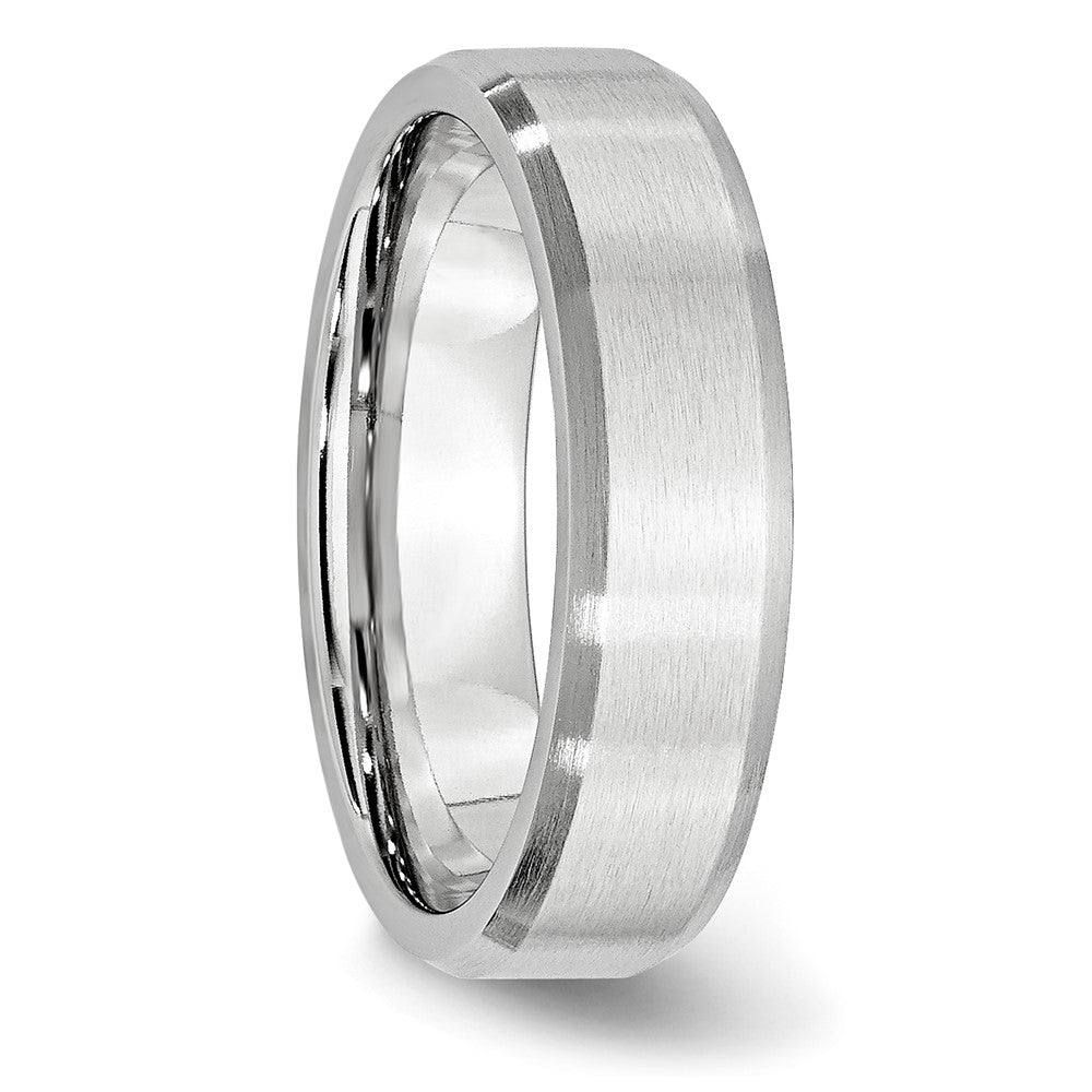 Cobalt Beveled Edge Satin 6mm Band Size - 9