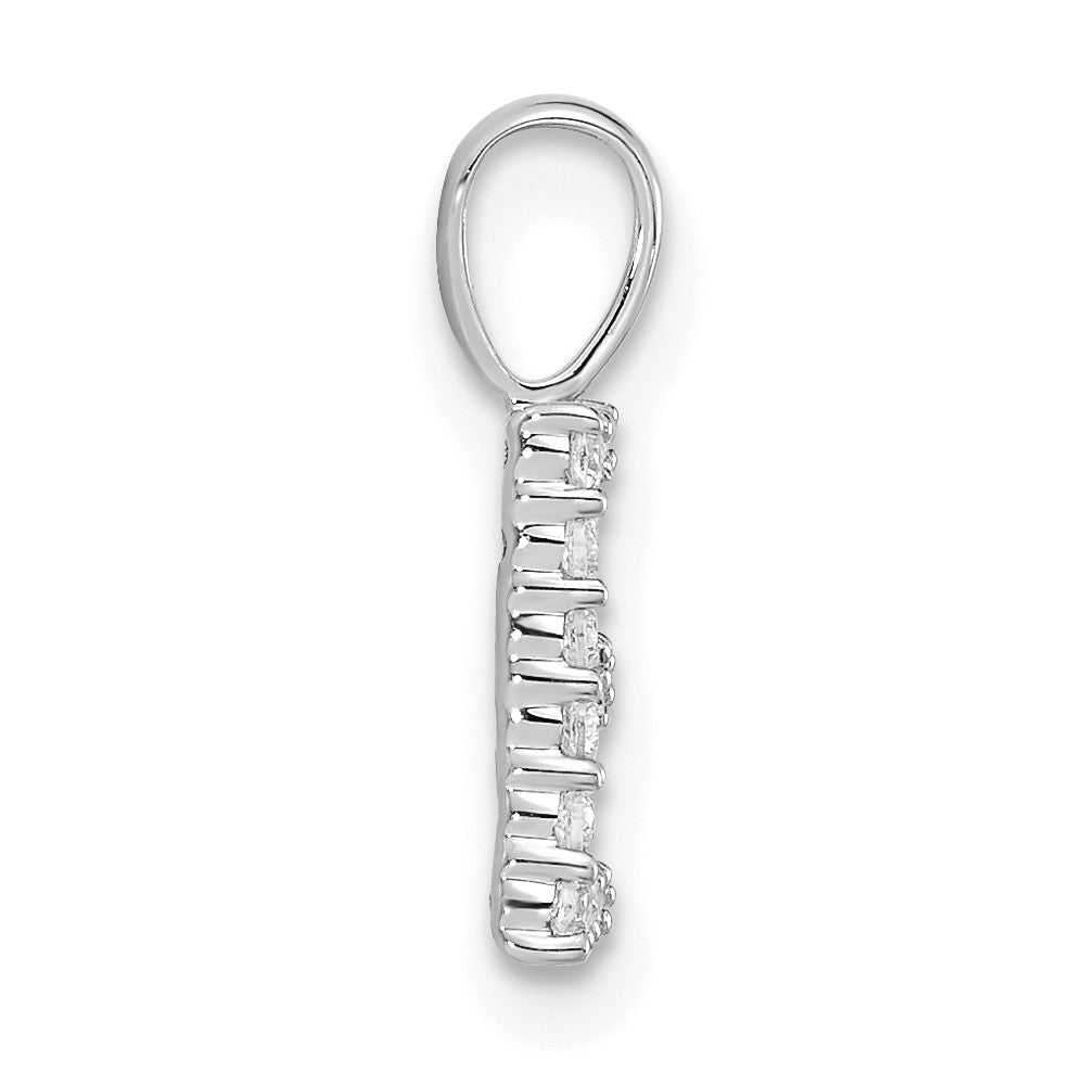 14k White Gold 1/8 carat Lab Grown Diamond VS/SI+ G+ Letter E Initial Pendant