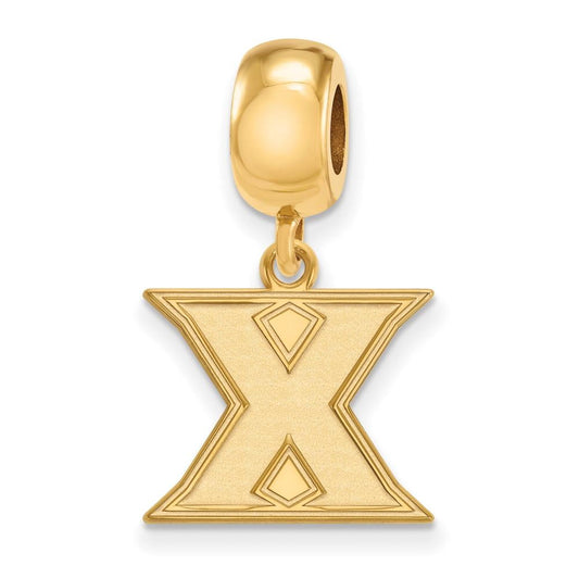 Sterling Silver Gold-plated LogoArt Xavier University Letter X Small Dangle Bead Charm
