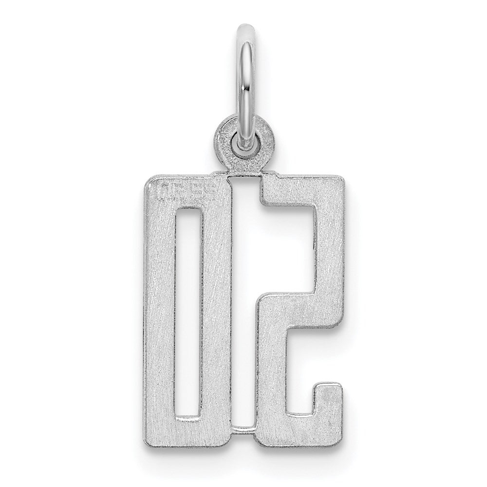 Sterling Silver/Rhodium-plated Elongated Number 50 Charm