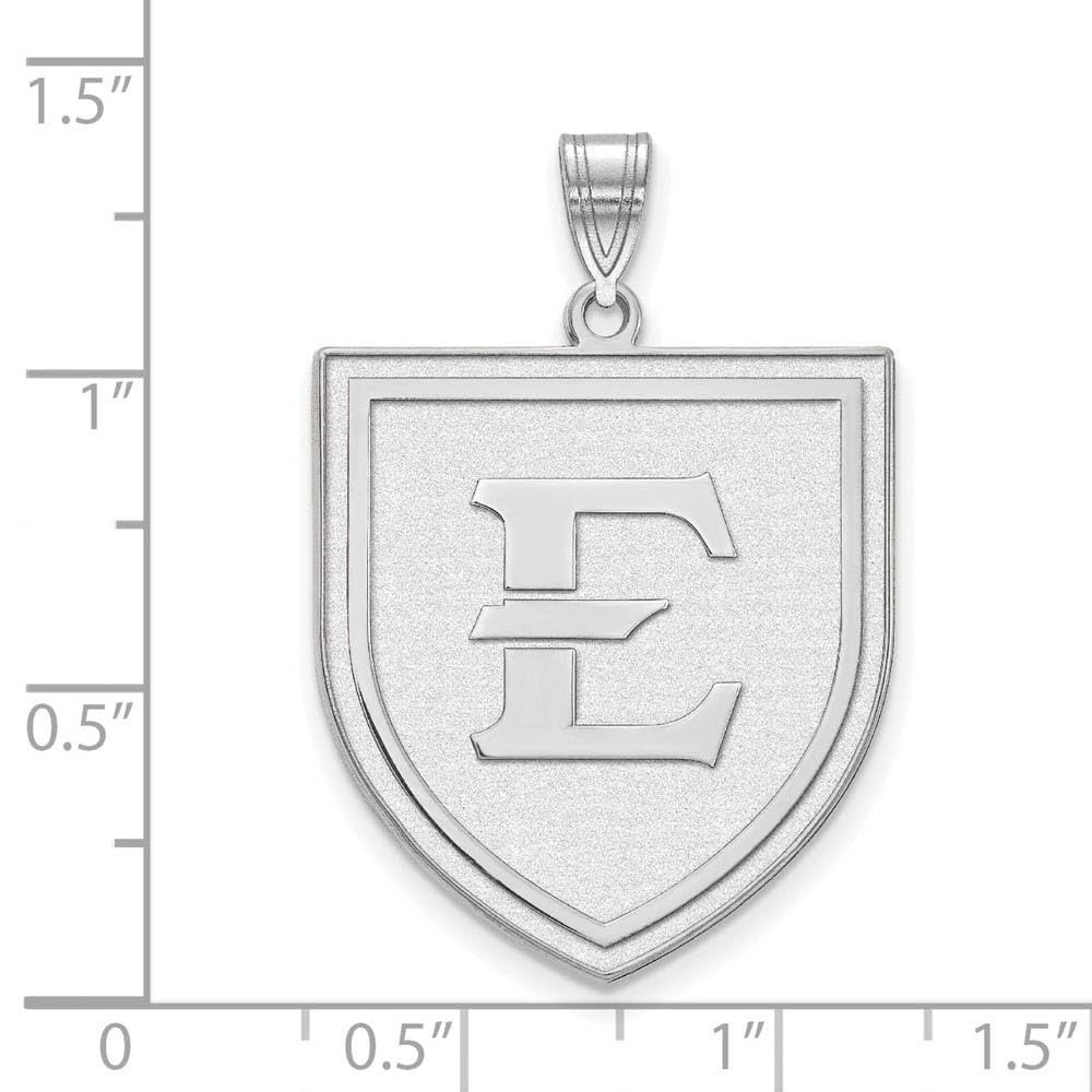 Sterling Silver Official Licensed Collegiate East Tennessee State (ETSU) XL Pendant