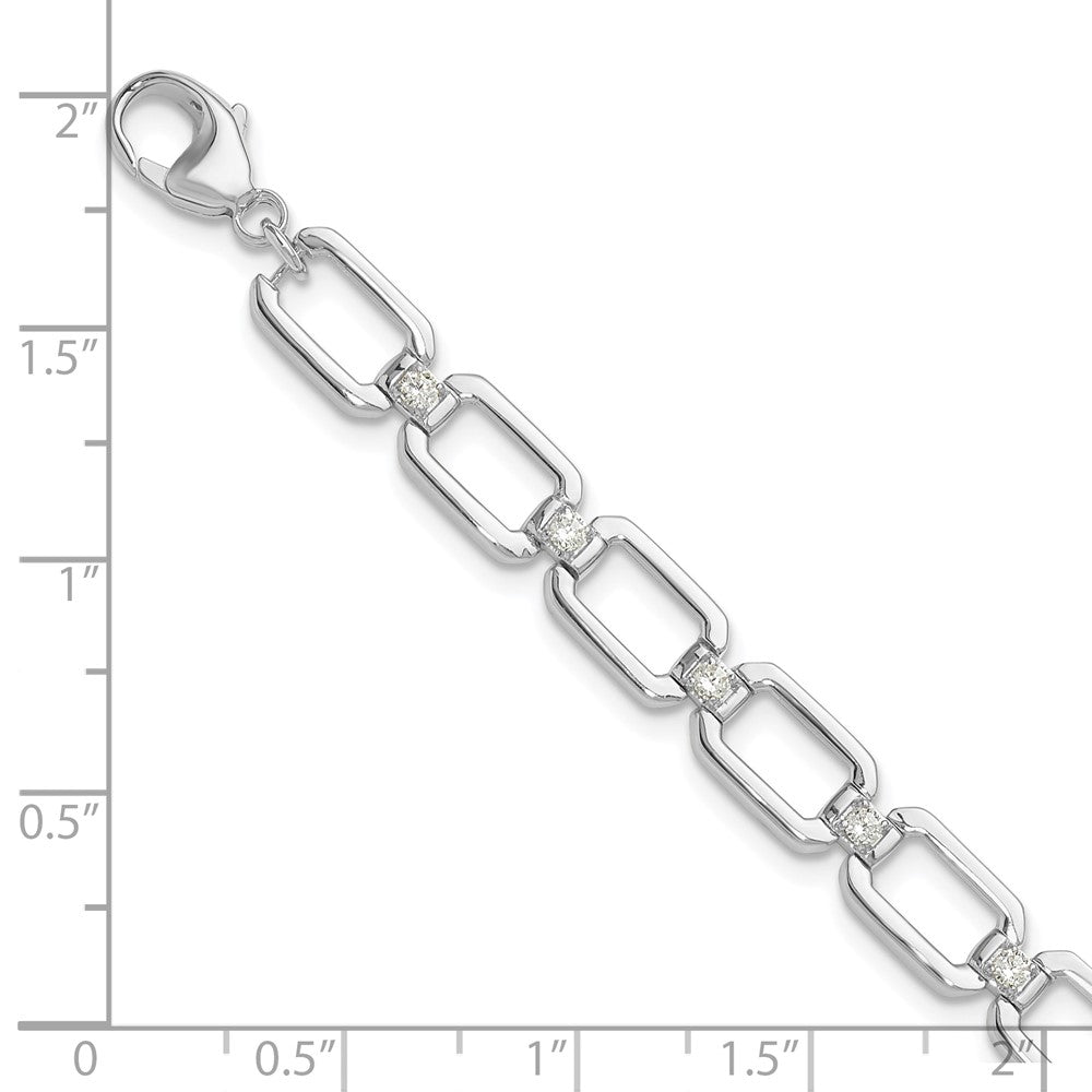 True Origin 14K White Gold 1/2 carat Lab Grown Diamond VS+ F+ 7 in Complete Link Bracelet