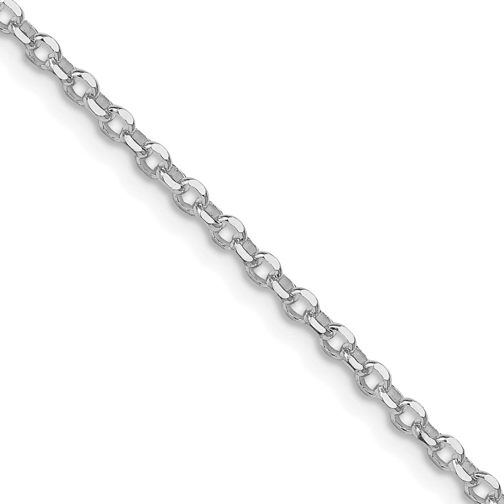 Sterling Silver Rhodium-plated 2.6mm Diamond-cut Cable Chain