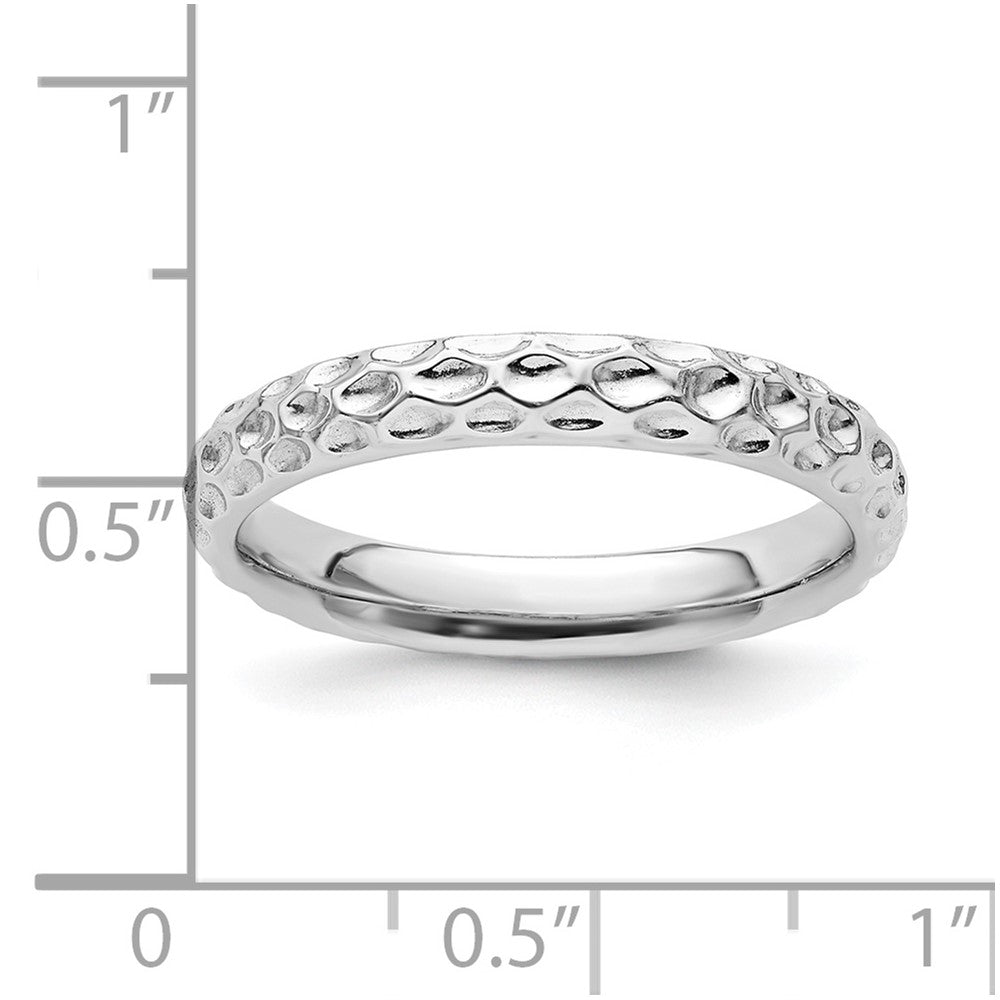 Sterling Silver Stackable Expressions Rhodium Ring Size -10