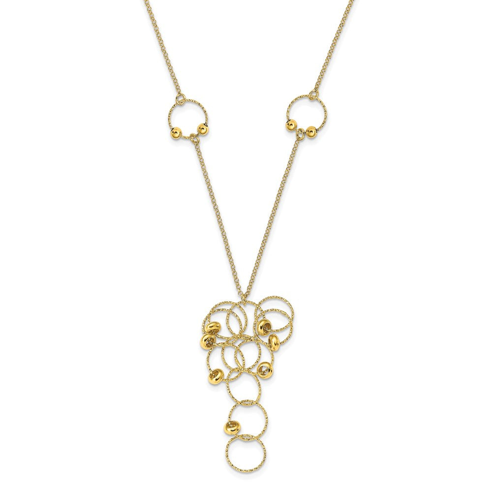 Sterling Silver Gold-tone Fancy w/ 1.5in Necklace