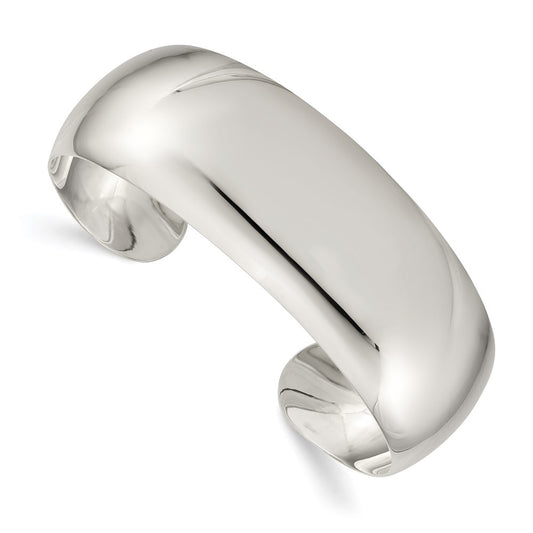 Sterling Silver 21mm Cuff Bangle 7.5 inches