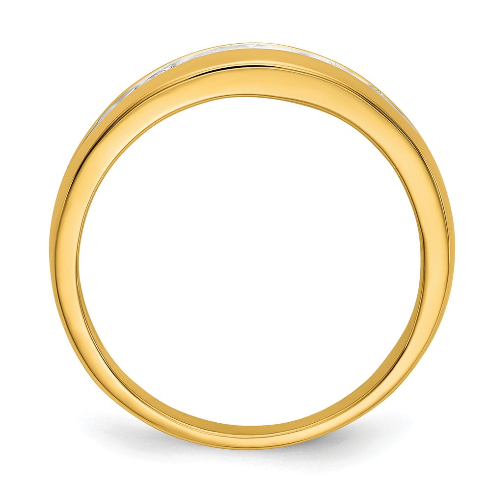 10K w/Rhodium Diamond Mens Channel Ring
