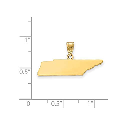 Sterling Silver/Gold-plated Tennessee State Pendant
