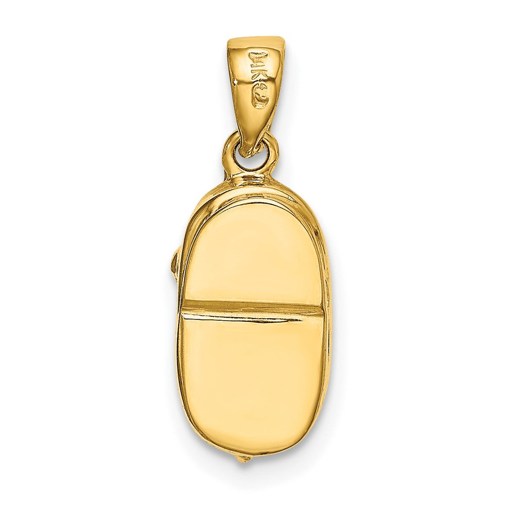 10K 3-D September/Synthetic Stone Engraveable Baby Shoe Charm