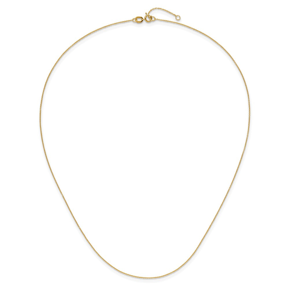 10k .75mm Round Open Link Cable 17in +1in Adjustable Chain