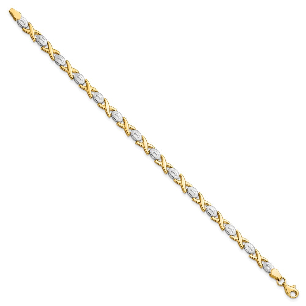 14K Two-tone Polished Bracelet 7.5  inches