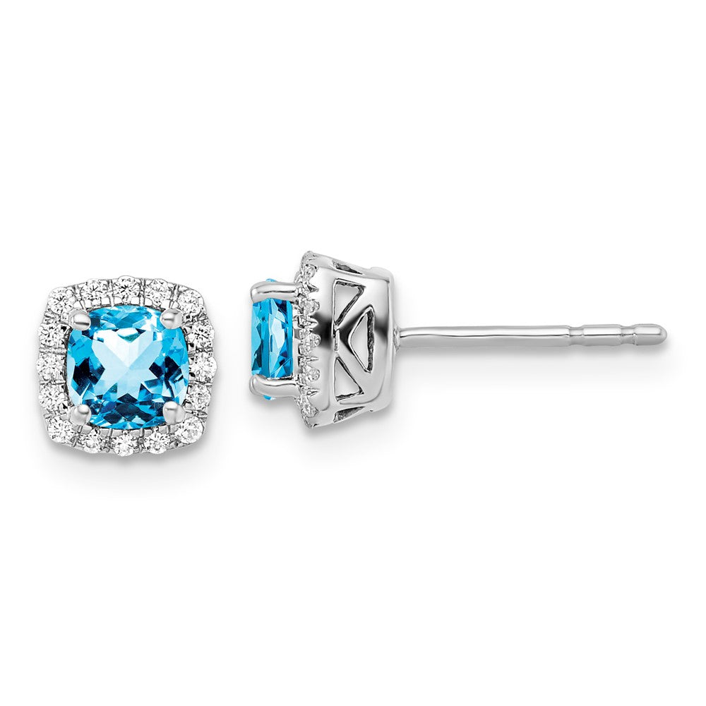 SS ANT Blue Topaz and Diamond Earring