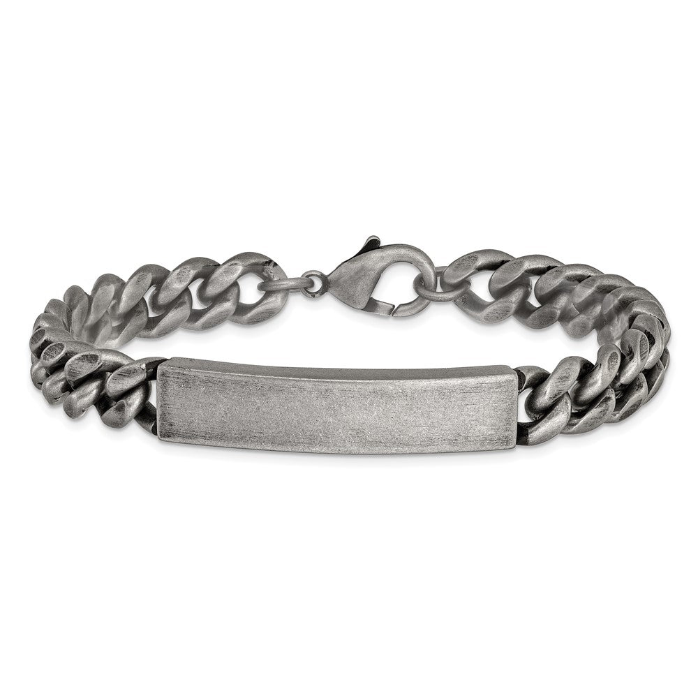 Chisel Stainless Steel Antiqued and Brushed 10mm 8.5 inch ID Bracelet 8.5 inches