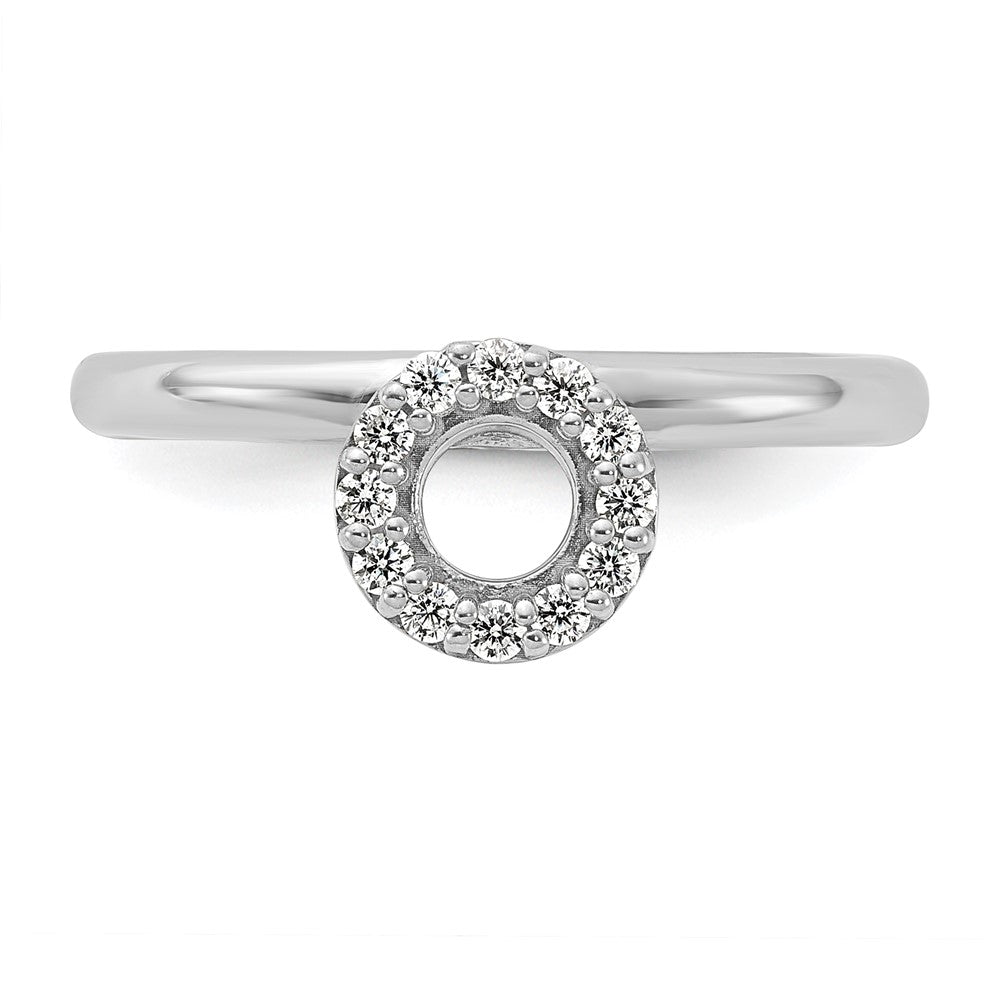 Sterling Silver Stackable Expressions Rhodium-plated CZ O Ring Size -5