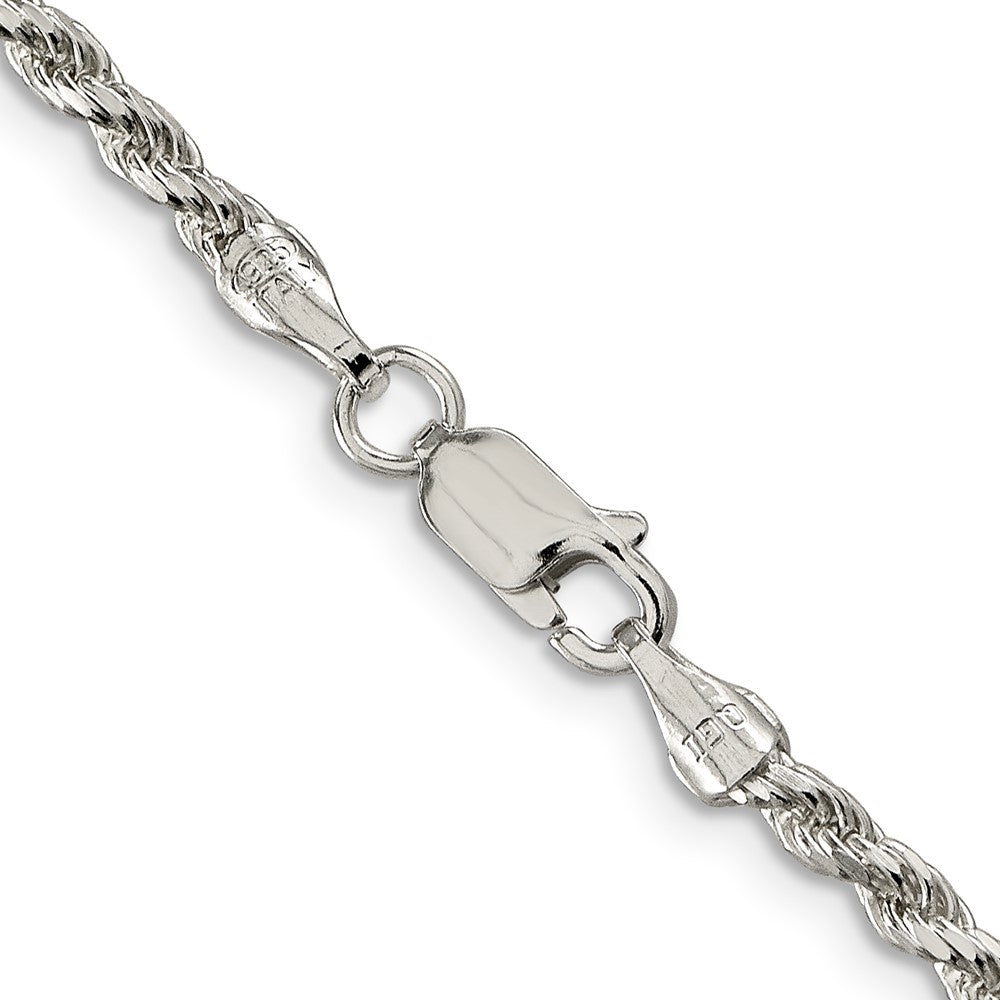 Sterling Silver 2.75mm Diamond-cut Rope Chain 24 Inches