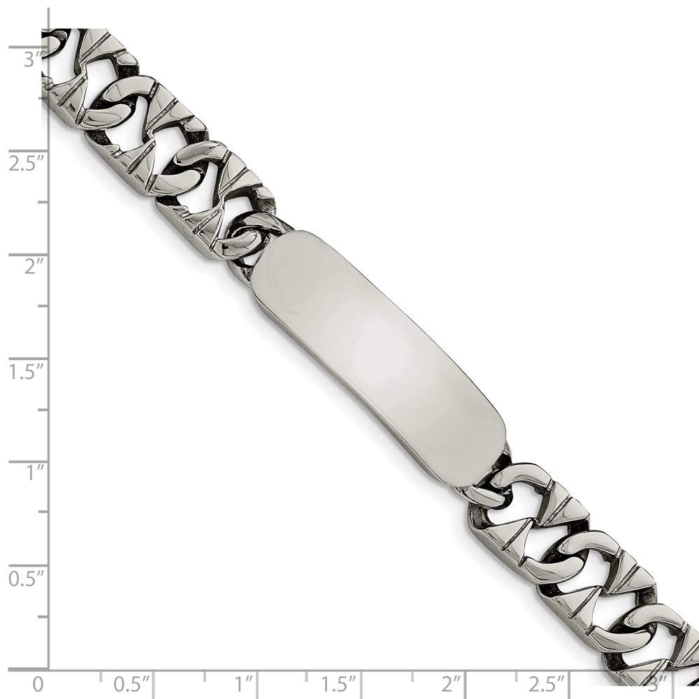 Stainless Steel Polished 8.5in ID Bracelet 8.5 inches