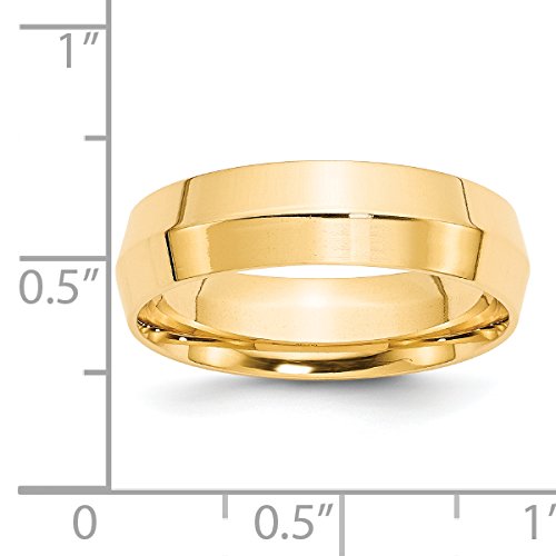 14k Yellow Gold 6mm Knife Edge Comfort Fit Wedding Band Size 12