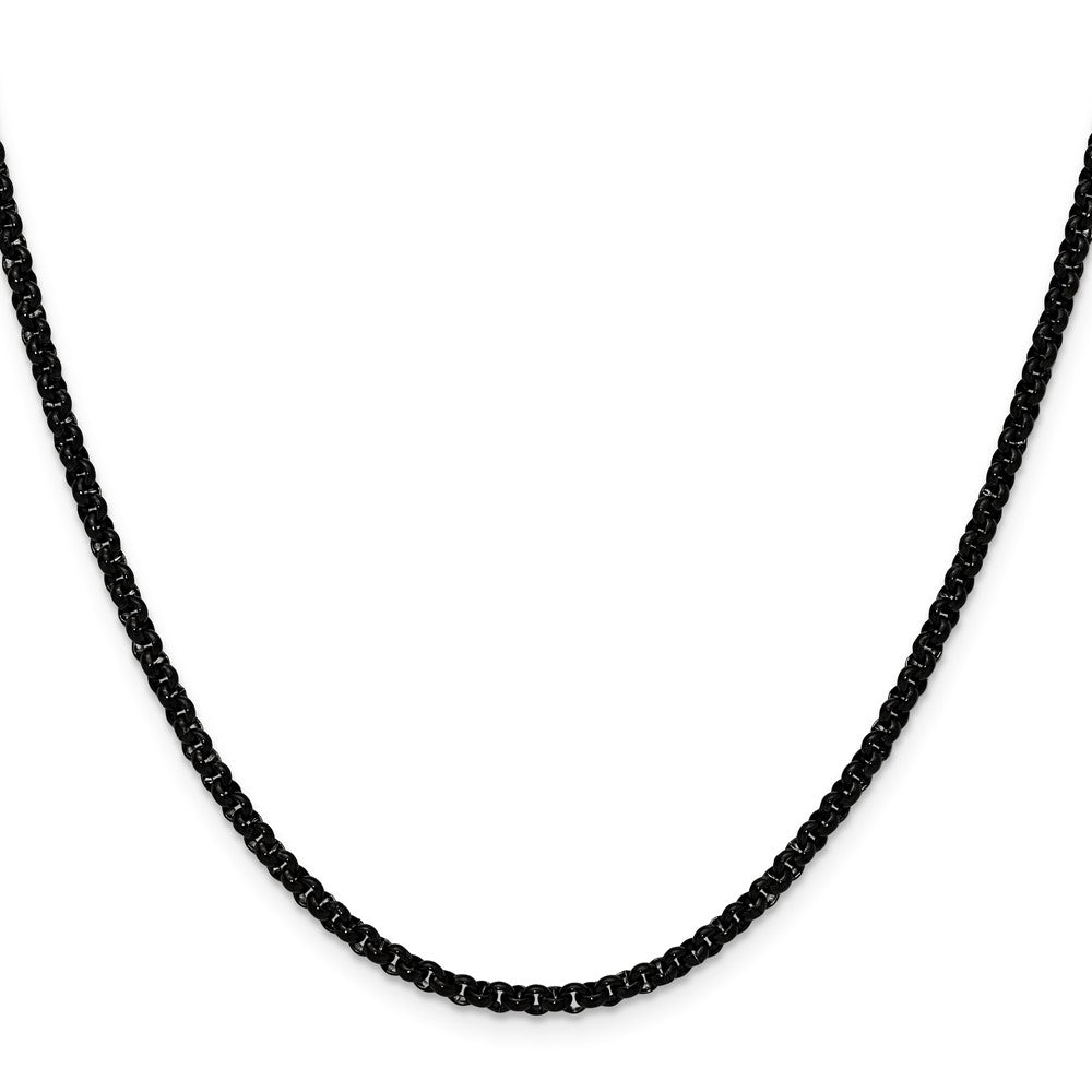 Chisel Stainless Steel Polished Black IP-plated 3mm 16 inch Rolo Chain