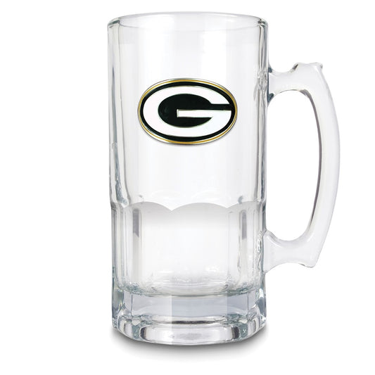 NFL Green Bay Packers Glass 32 ounce Macho Mug with Emblem