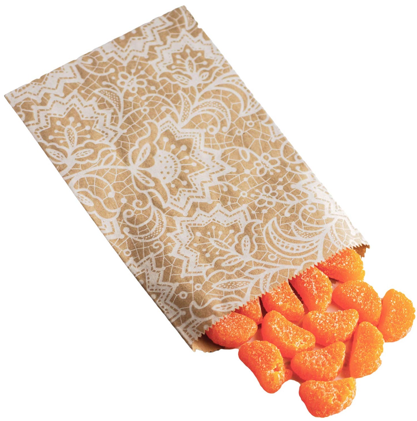 Made in USA 125-Count Party Favor Kraft Paper Flat Merchandise Bags