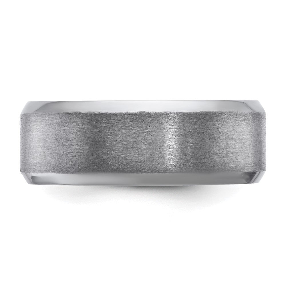 Chisel Tantalum Brushed and Polished 8mm Beveled Edge Band Size - 11.5