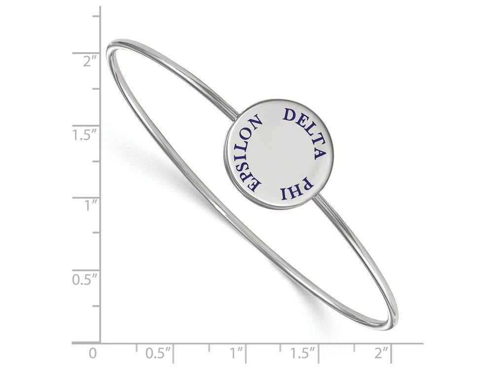 Sterling Silver Official Licensed Greek Sororities Delta Phi Epsilon (???) Enameled Slip-on Bangle