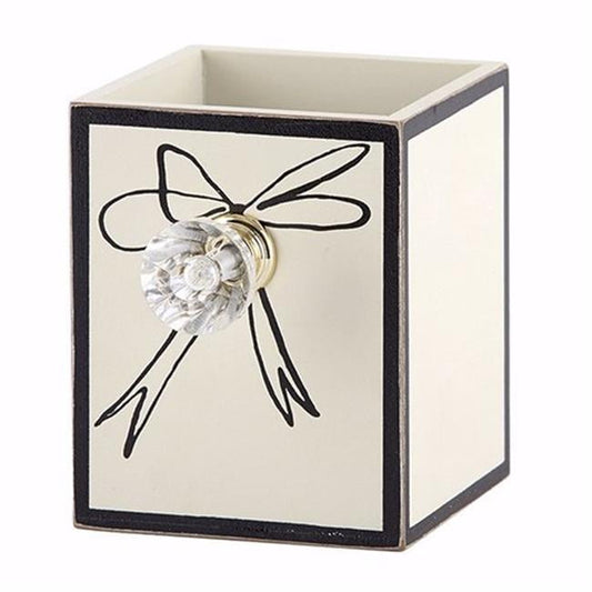 CB Gift 137036 Bow & Clear Crystal Knob Pen Holder - 3 x 3 x 3.75 in.