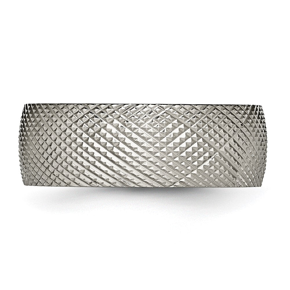 Titanium Polished and Textured 8mm Band Size - 8
