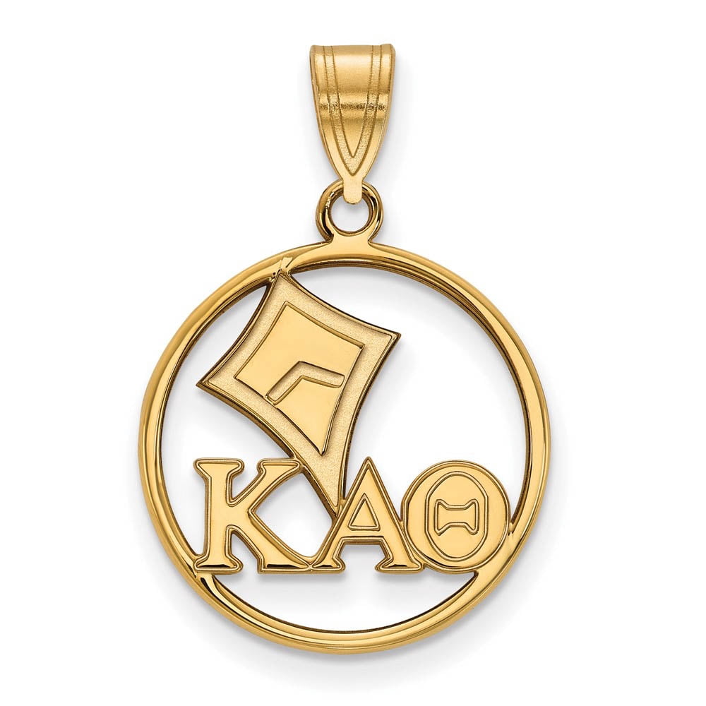 Logoart Sterling Silver Gp Kappa Alpha Theta Medium Circle Pendant