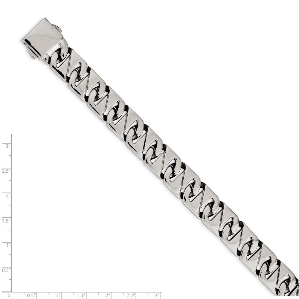 Stainless Steel Polished Fancy Link 8.5in Bracelet 8.5 inches