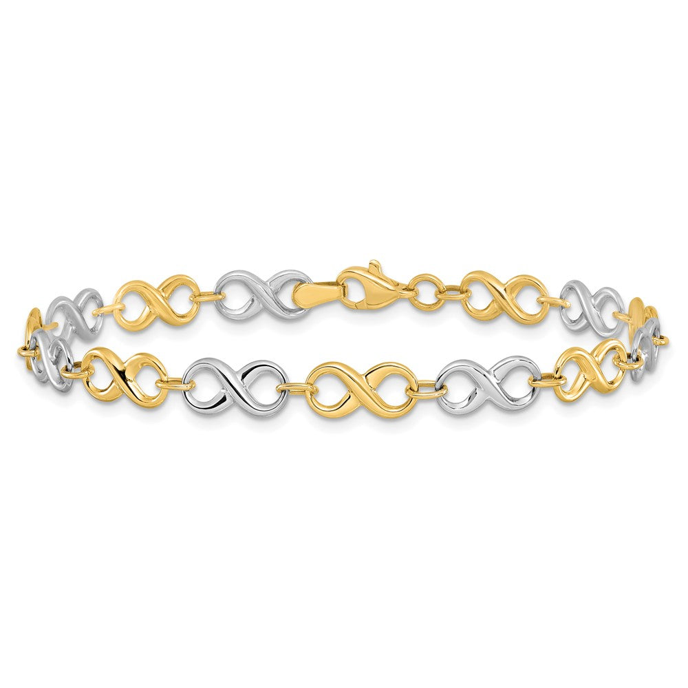 14K Two-tone Polished Bracelet 7.5  inches