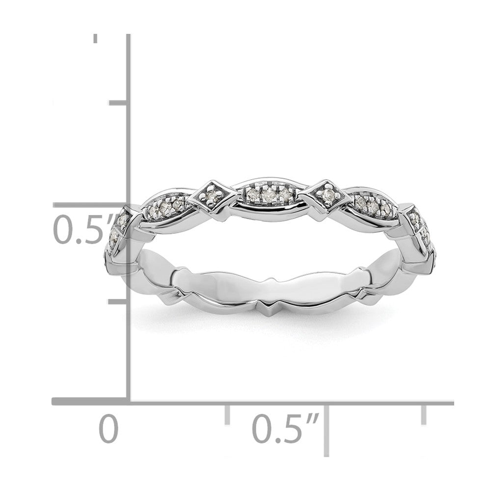 Sterling Silver Stackable Expressions Diamond Ring Size -6