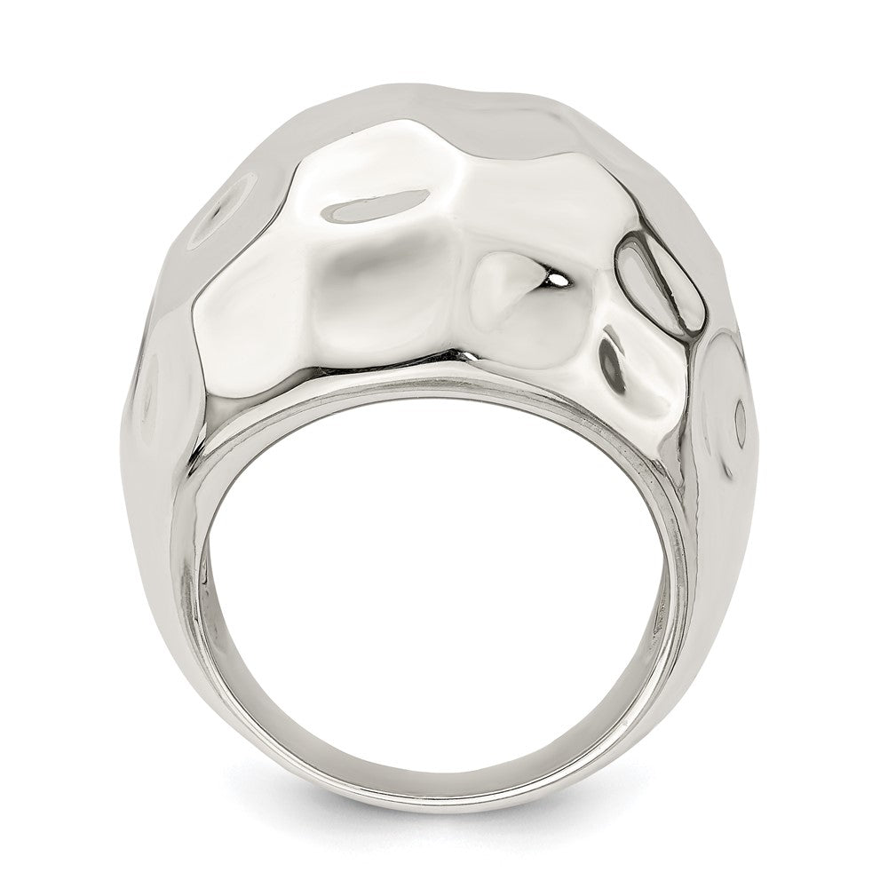 Sterling Silver Polished Textured Ring